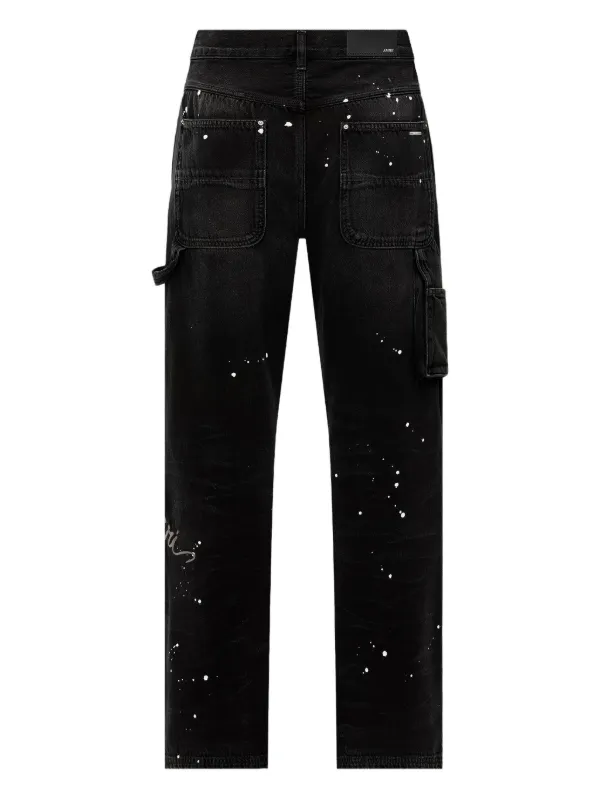 AMIRI bandana-panel Carpenter Jeans | Black | FARFETCH