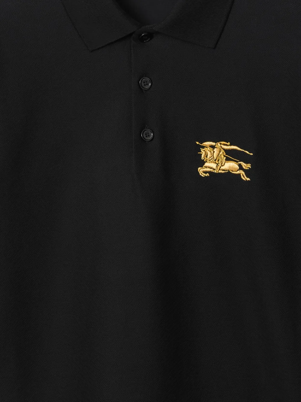 Burberry Poloshirt met Equestrian Knight-logo Zwart