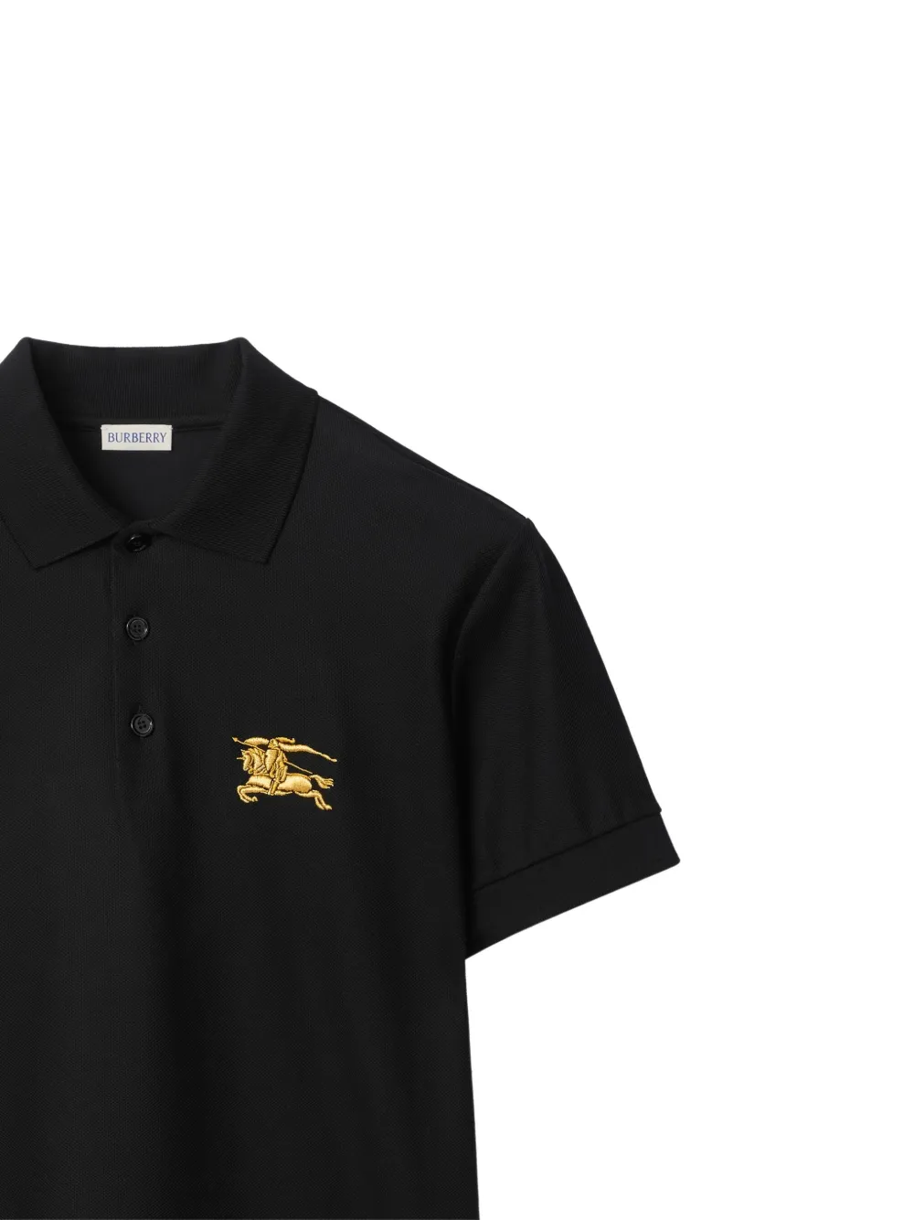Burberry Poloshirt met Equestrian Knight-logo Zwart