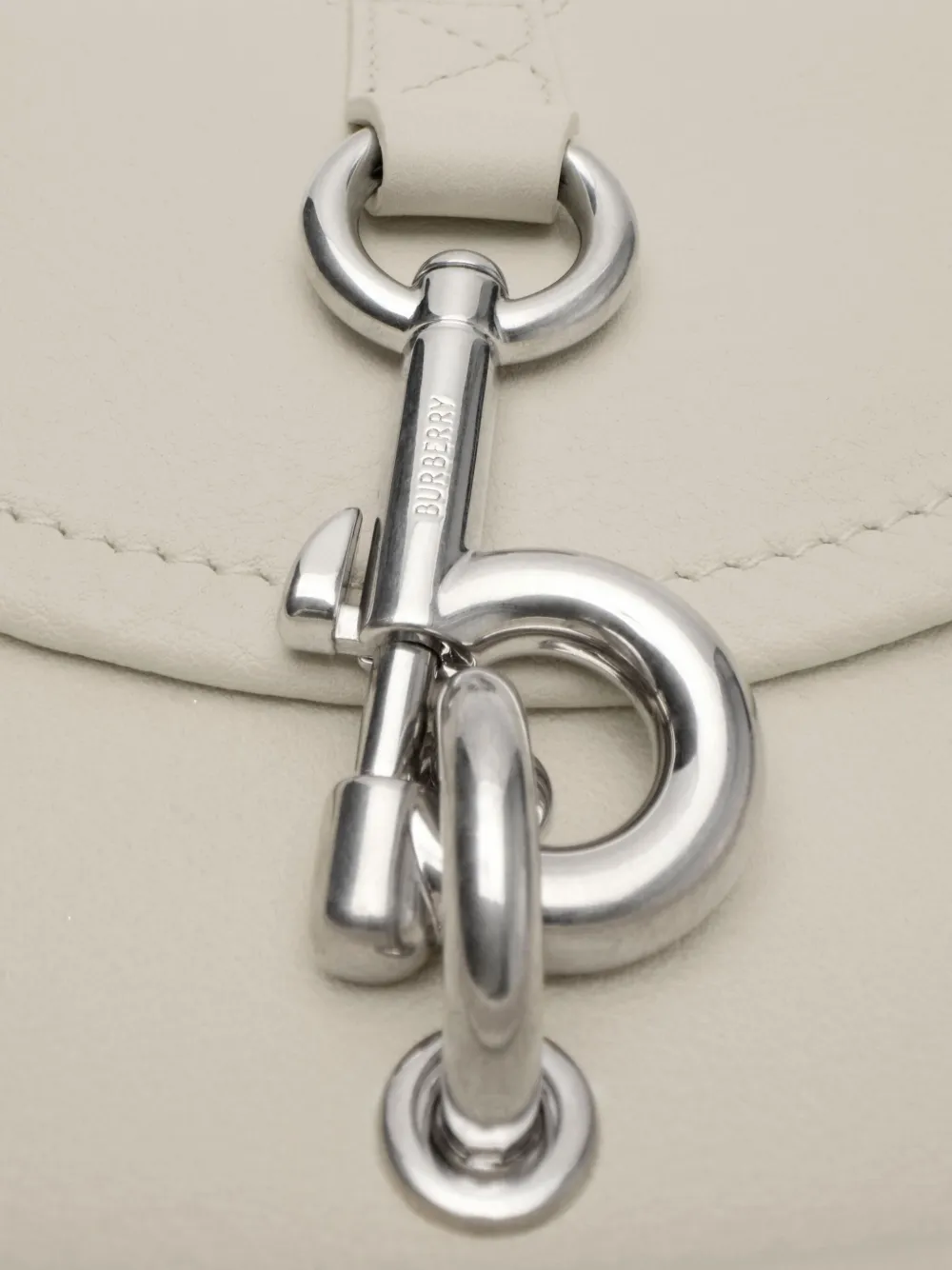 Burberry Mini B Clip Checked-strap Cross Body Bag In Neutral