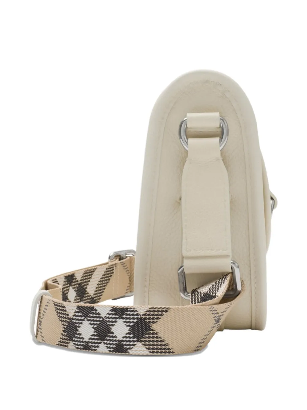 Burberry Mini B Clip Checked-strap Cross Body Bag In Neutral