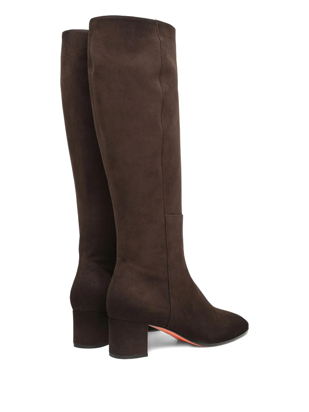 Santoni 50mm Suede Mid-heel Boots In Brown