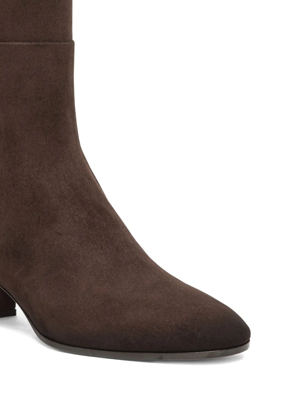 Santoni 50mm Suede Mid-heel Boots In Brown
