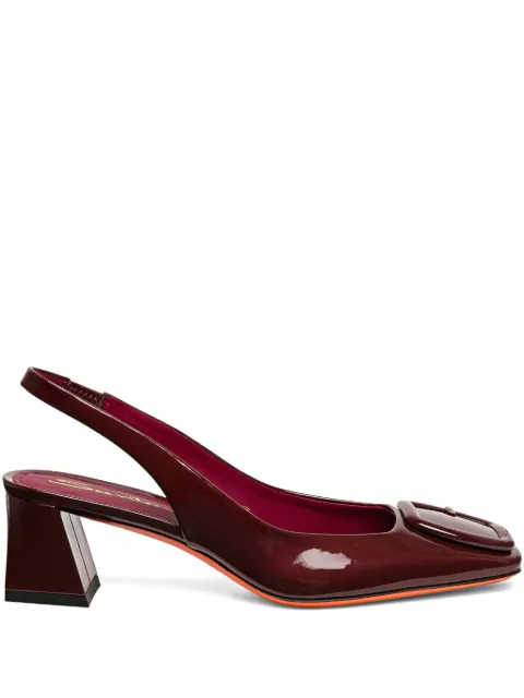 Santoni 50mm buckle patent leather pumps