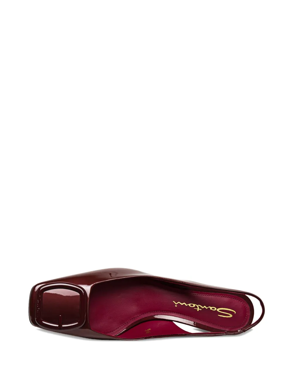 Santoni 50mm buckle patent leather pumps Rood