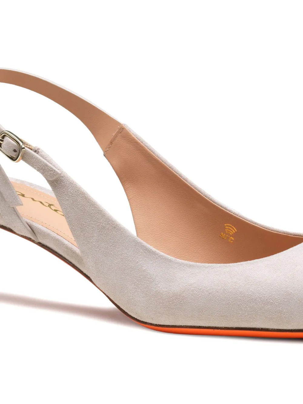 Santoni 45mm mid-heel suede pumps Beige
