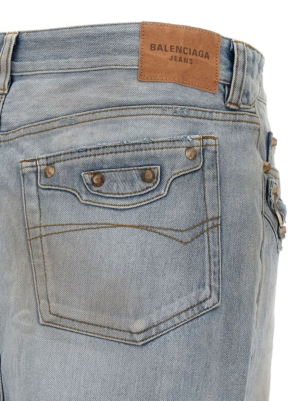 Balenciaga Denim rok met zak Blauw