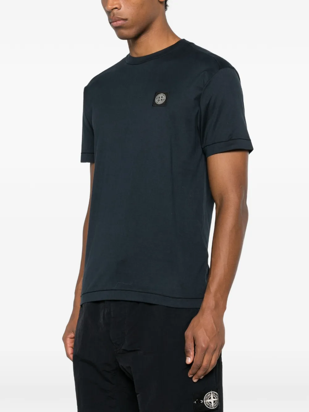 Stone Island T-shirt met logopatch Blauw