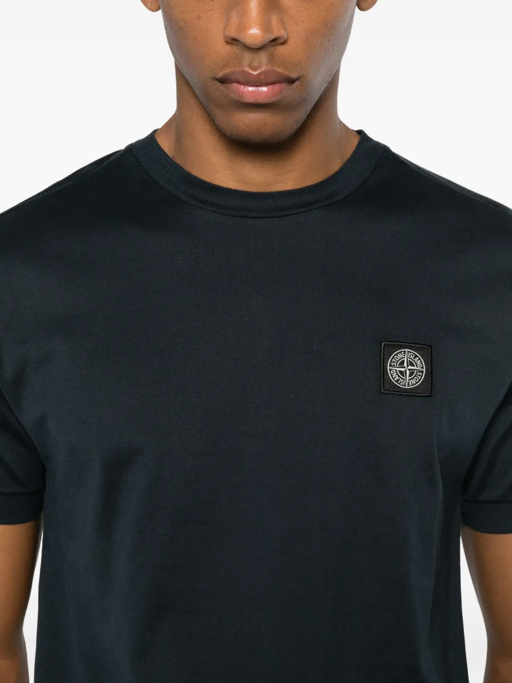 Stone Island T-shirt met logopatch Blauw