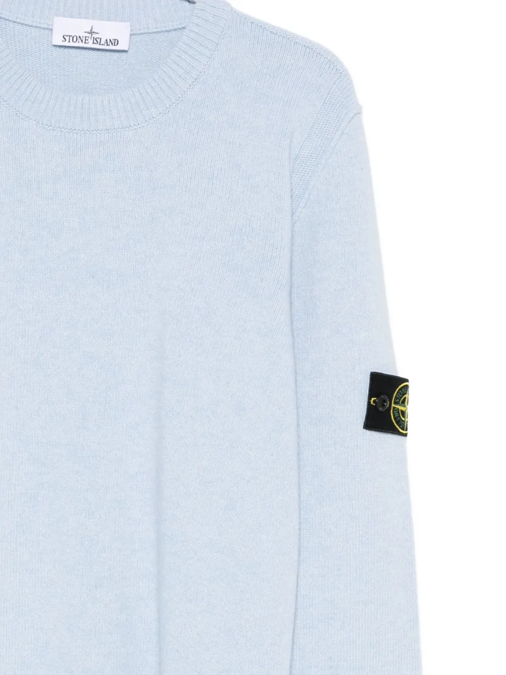 Stone Island Sweater met logopatch en ronde hals Blauw