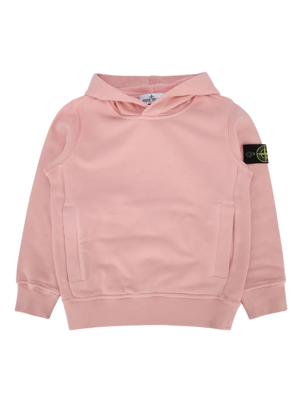 Stone Island Junior logo-patch hoodie - Rosa