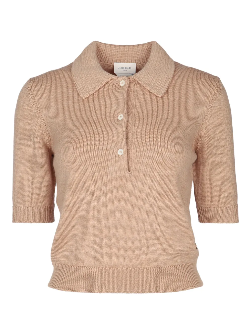 Jacob Cohen Wool Polo Top In Neutral