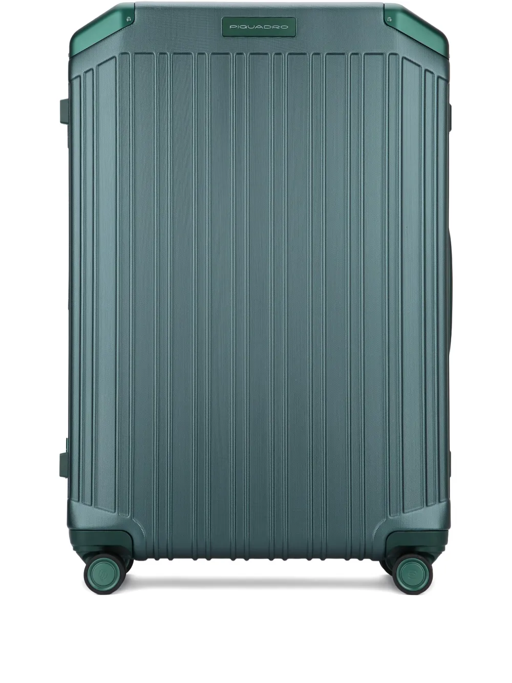 Piquadro Hard Shell Travel Trolley With Four Wheels In Green