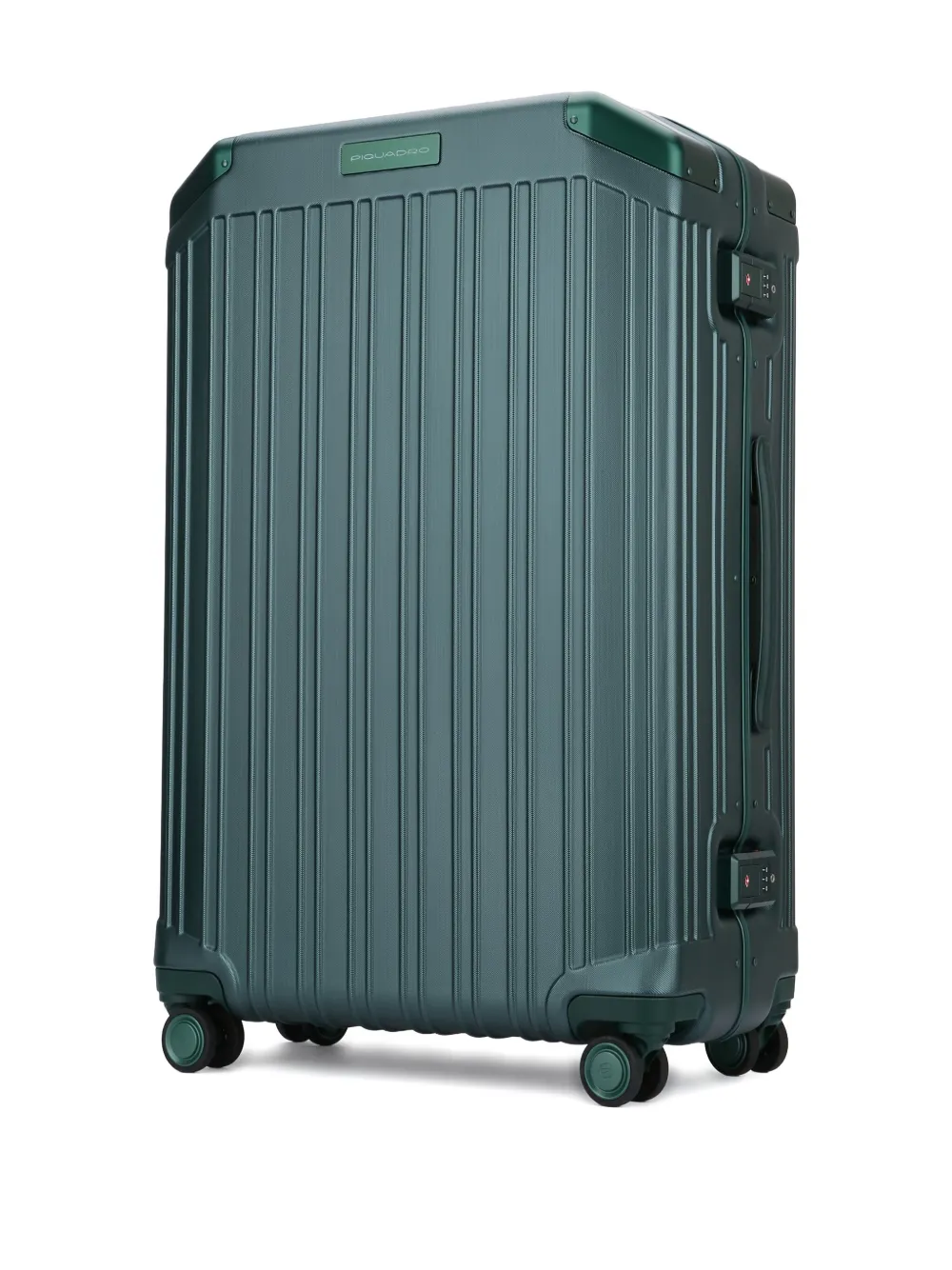 Piquadro Hard Shell Travel Trolley With Four Wheels In Green