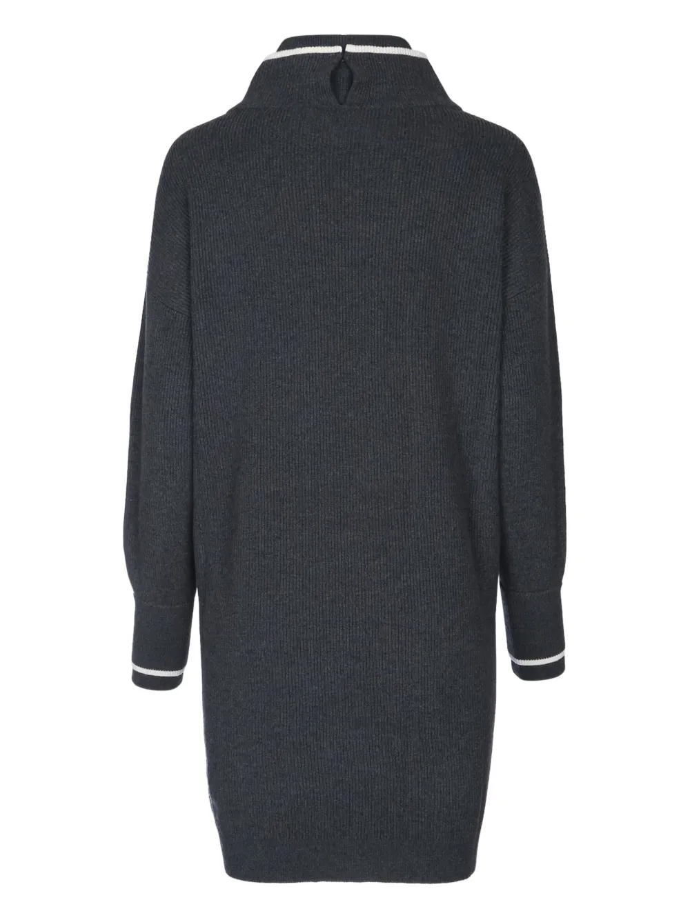 Brunello Cucinelli high-neck ribbed dress - Grijs
