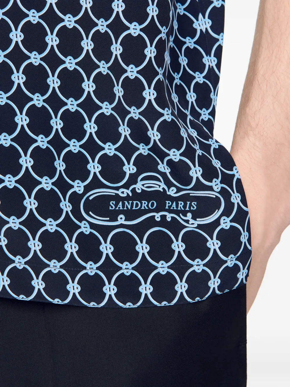 SANDRO Overhemd met geometrisch patroon Blauw