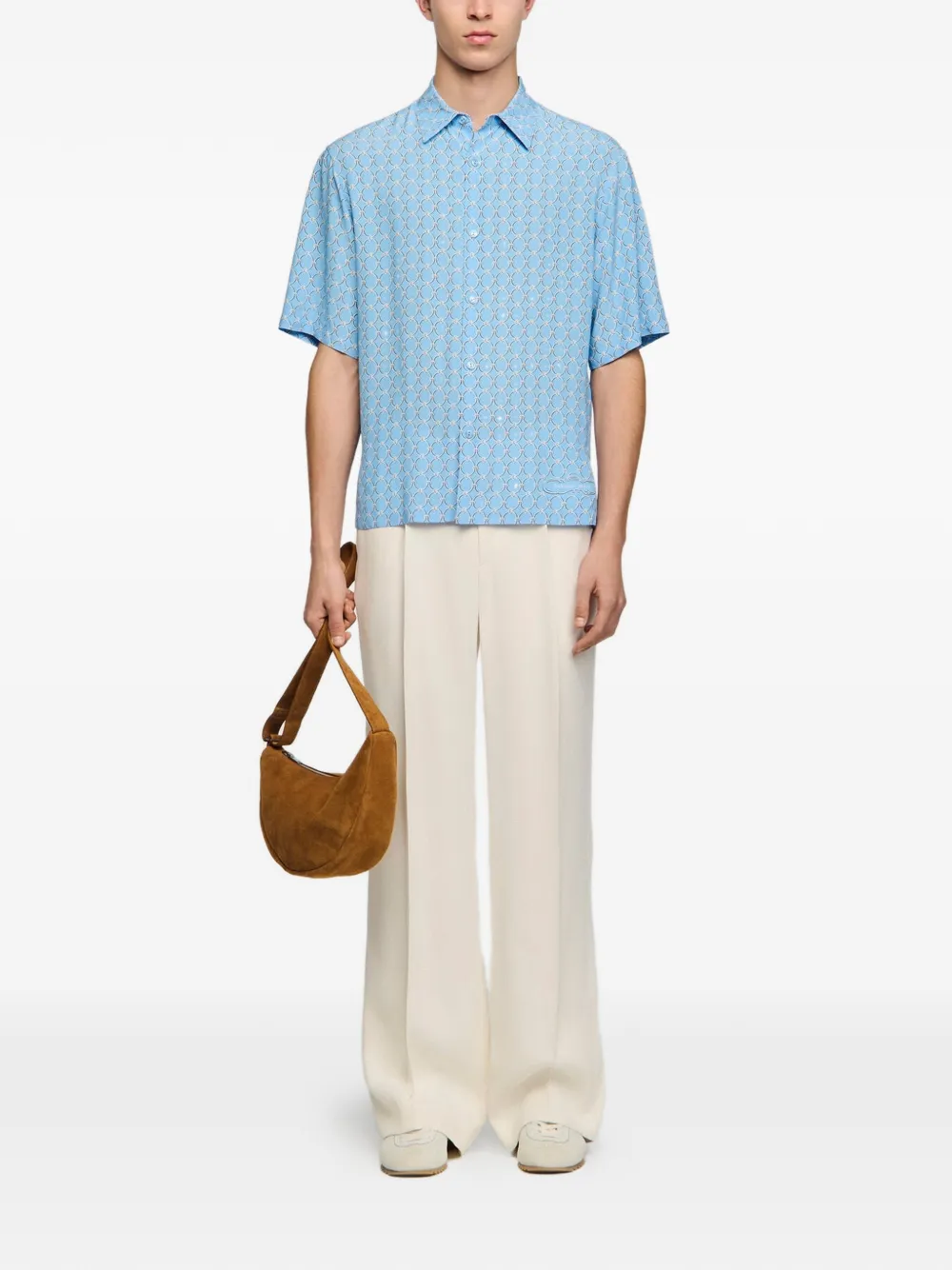 SANDRO Overhemd met geometrische print Blauw