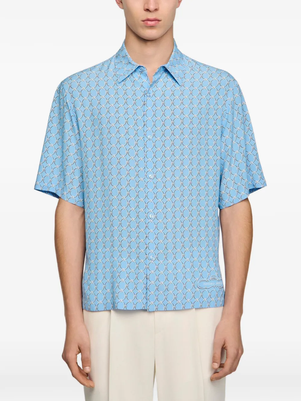 SANDRO Overhemd met geometrische print Blauw