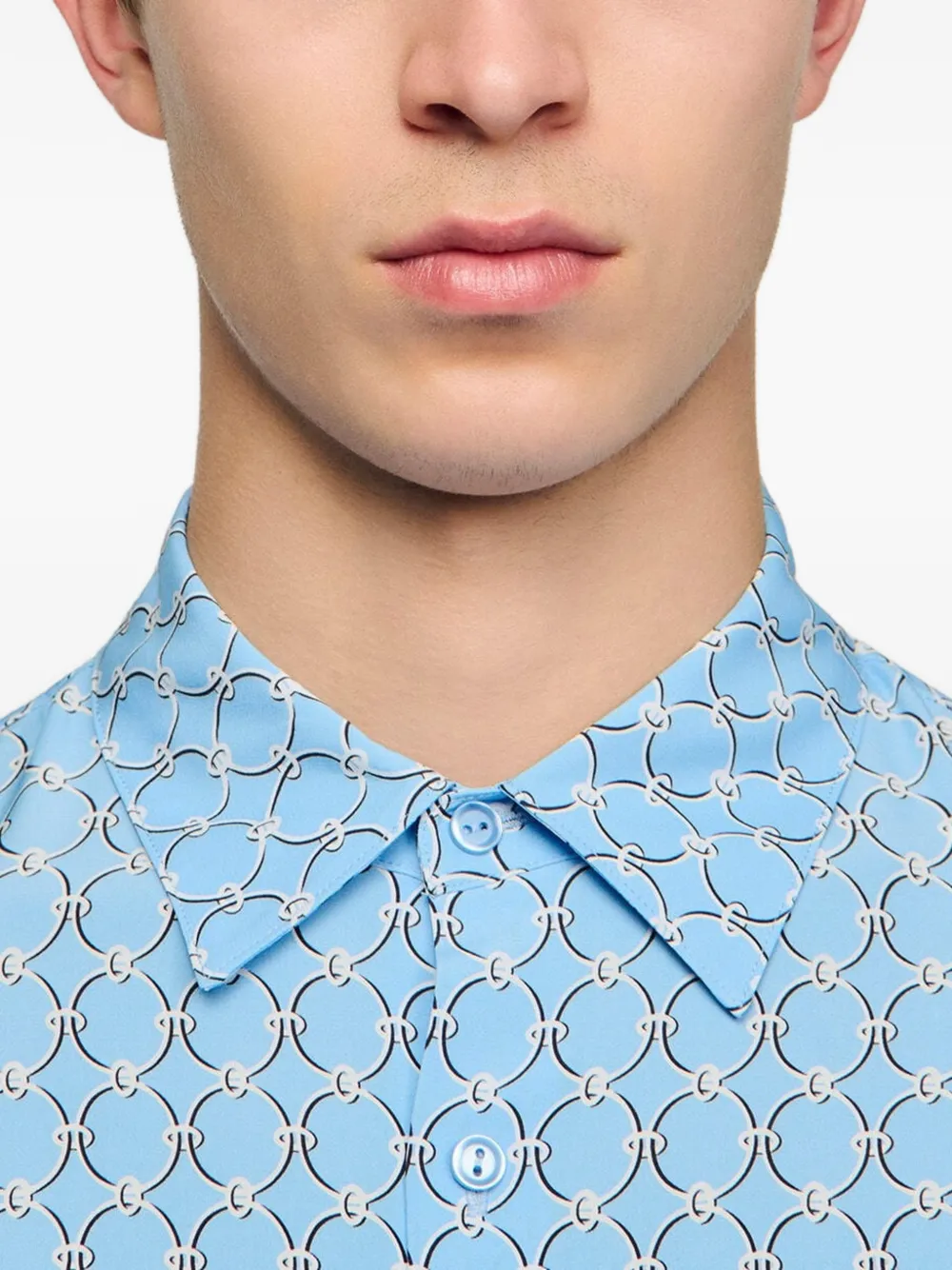 SANDRO Overhemd met geometrische print Blauw