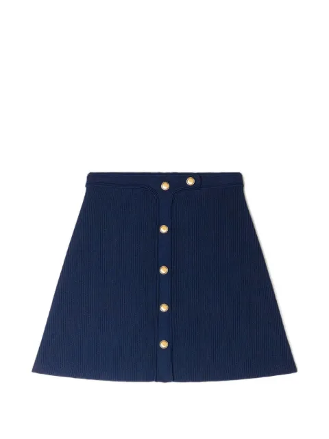 SANDRO mini ribbed skirt with press studs