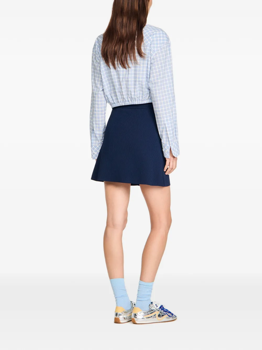 SANDRO Mini-rok met drukknoopsluiting Blauw