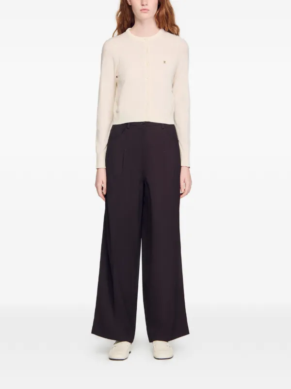 SANDRO パデッドネック カーディガン | ニュートラル | FARFETCH JP