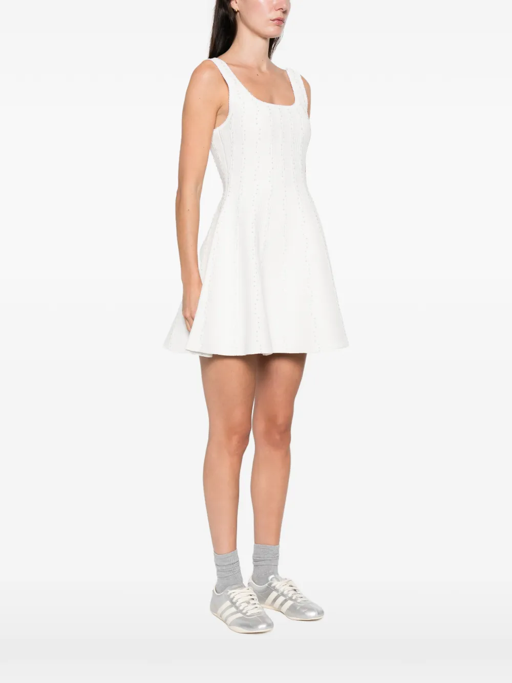  Sandro Beaded Mini Dress - White 
