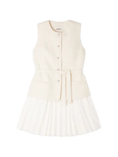 SANDRO mini sequin-embellished pleated dress