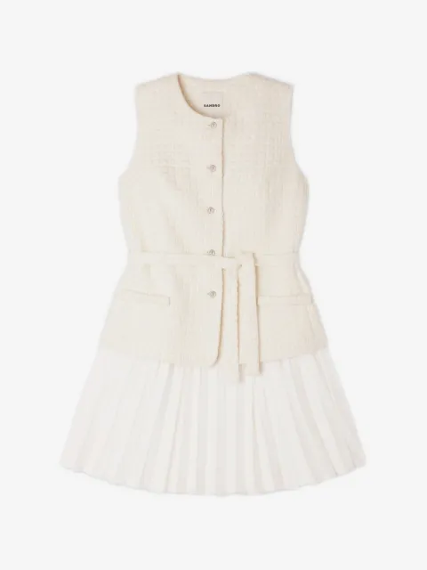 SANDRO robe plissée à sequins brodés