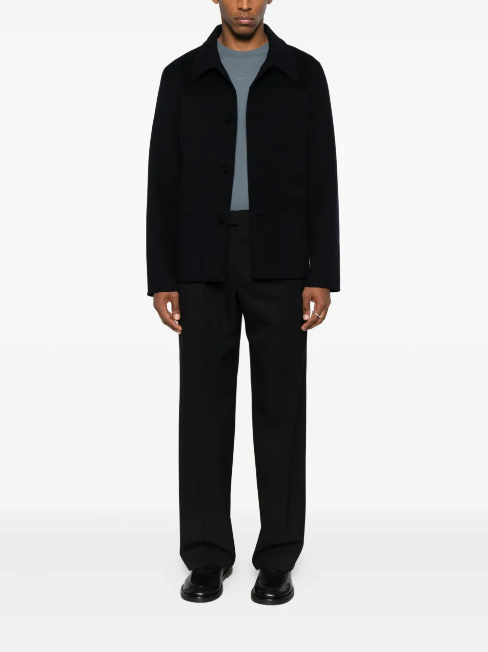 SANDRO buttoned patch-pocket jacket | Shirt Jackets | Image 2