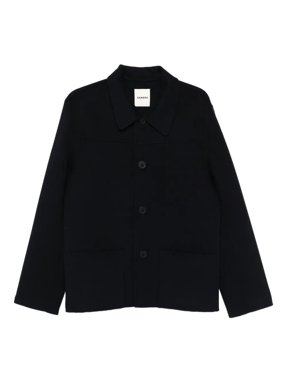 SANDRO buttoned patch-pocket jacket | Blue | Image 1