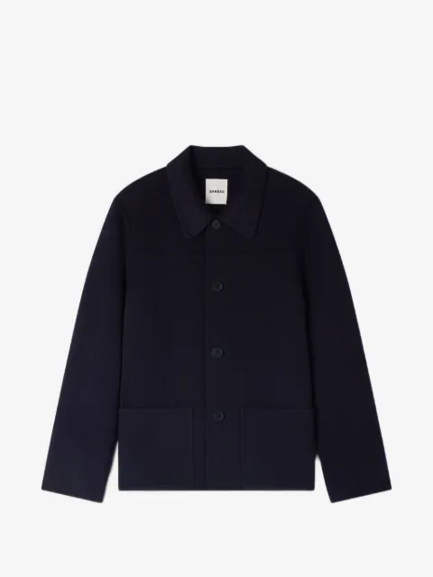 SANDRO Solid-color wool work jacket