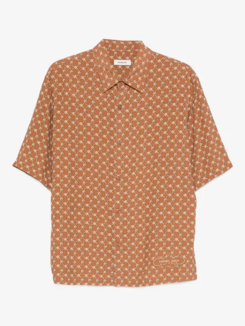 SANDRO link print loose-fit shirt