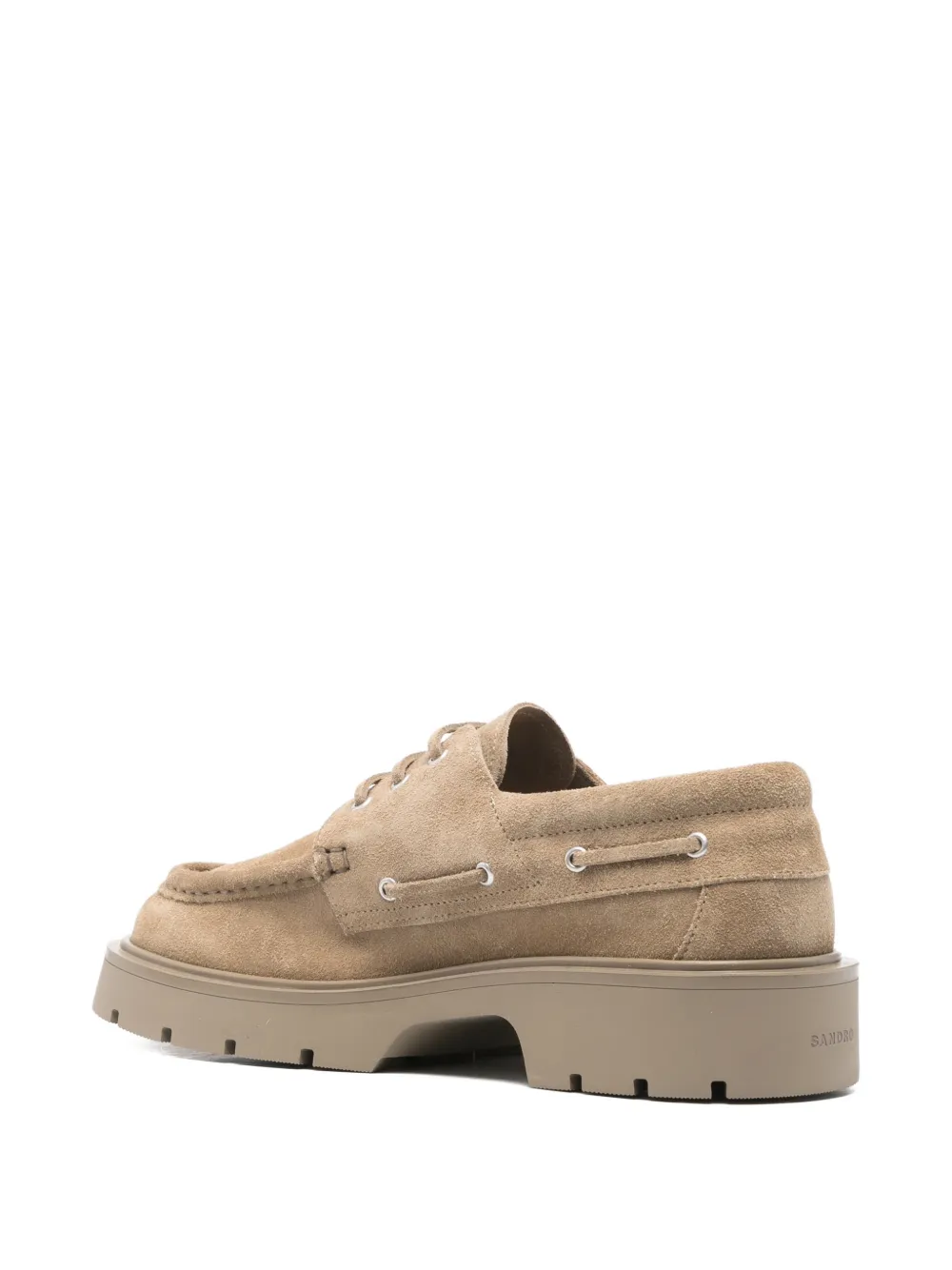 SANDRO Leren Derby veterschoenen Beige