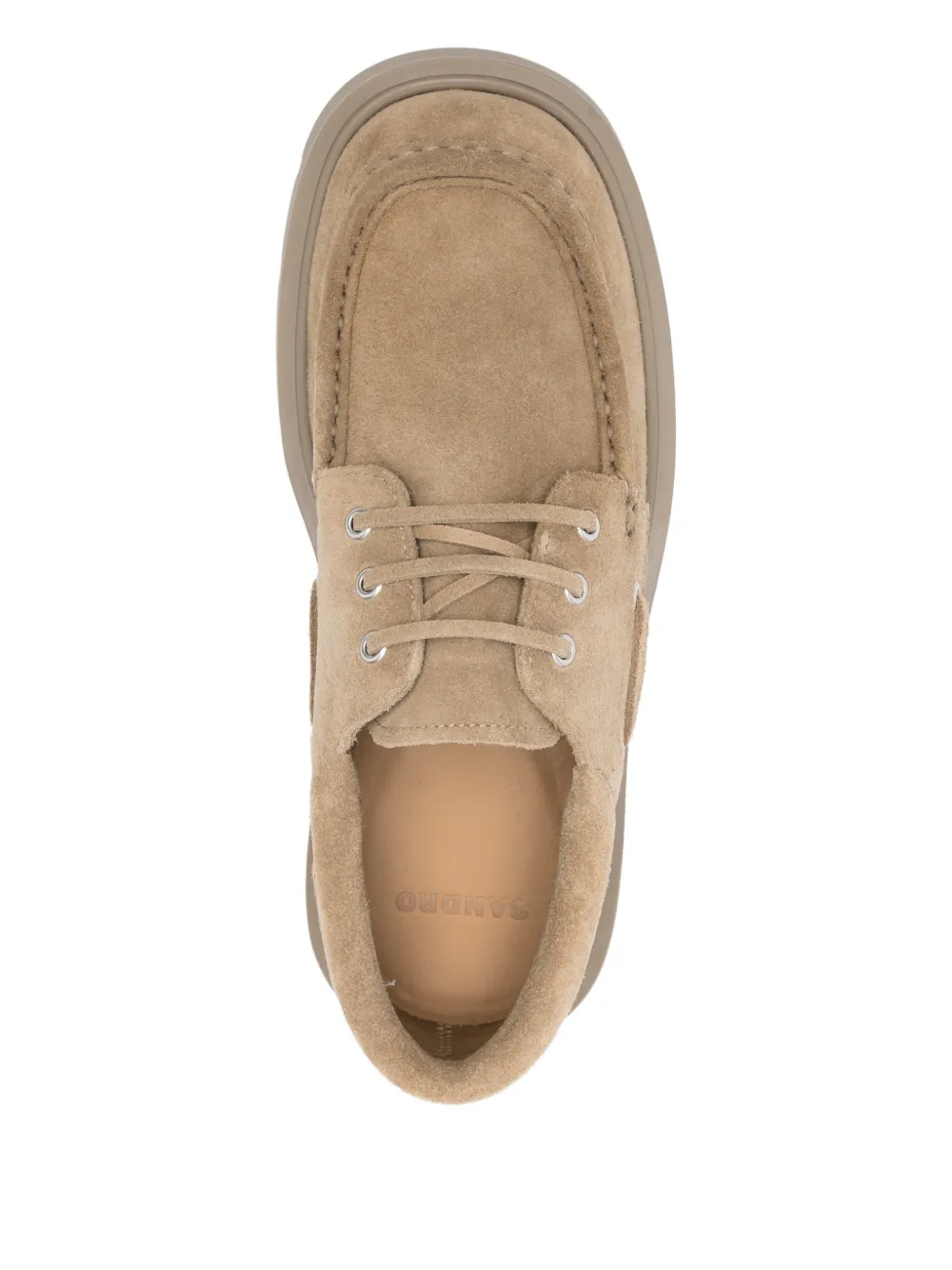 SANDRO Leren Derby veterschoenen Beige
