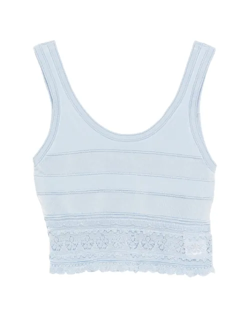 SANDRO lace trim crop tank top