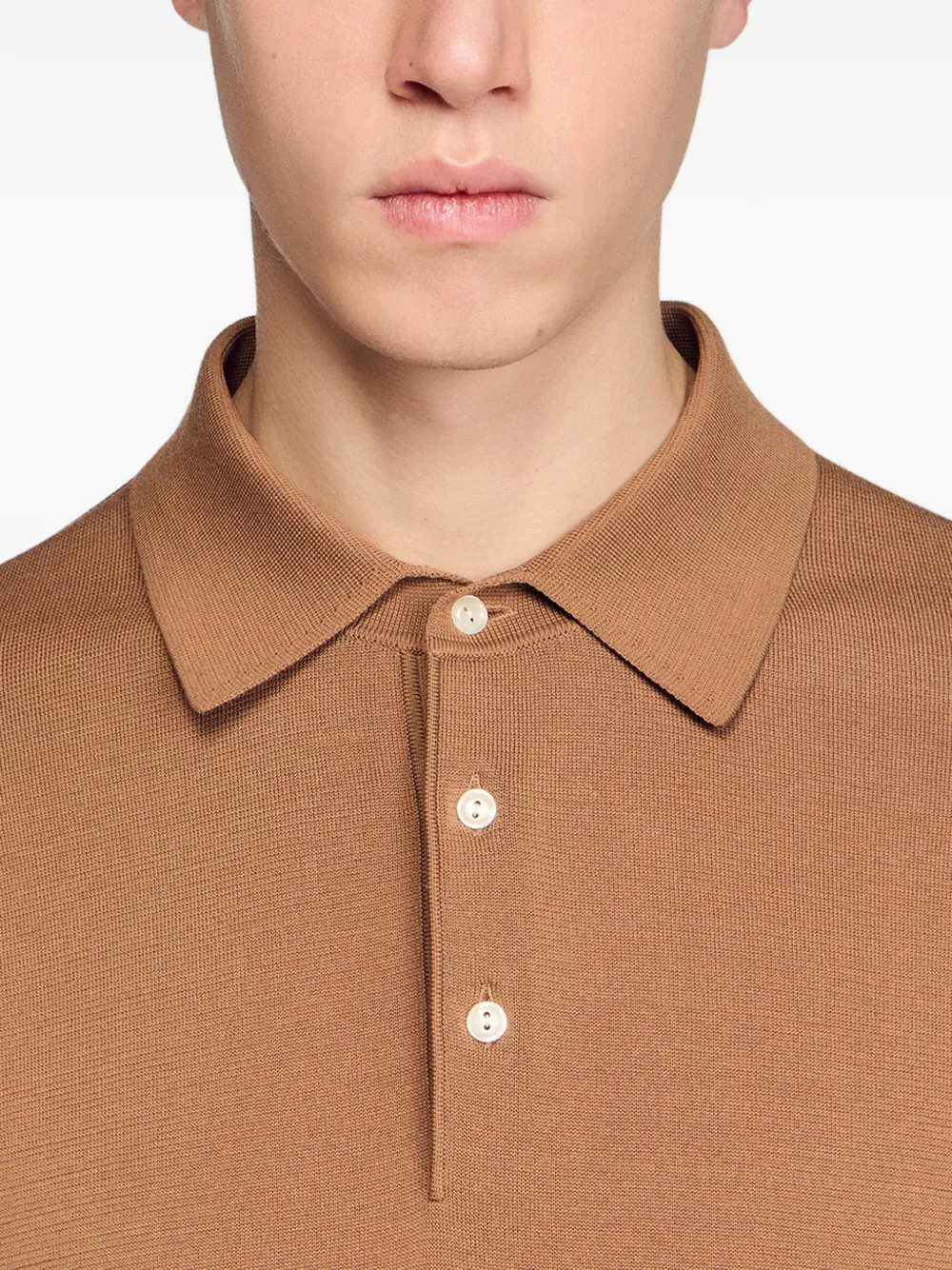 SANDRO Poloshirt met korte mouwen Bruin