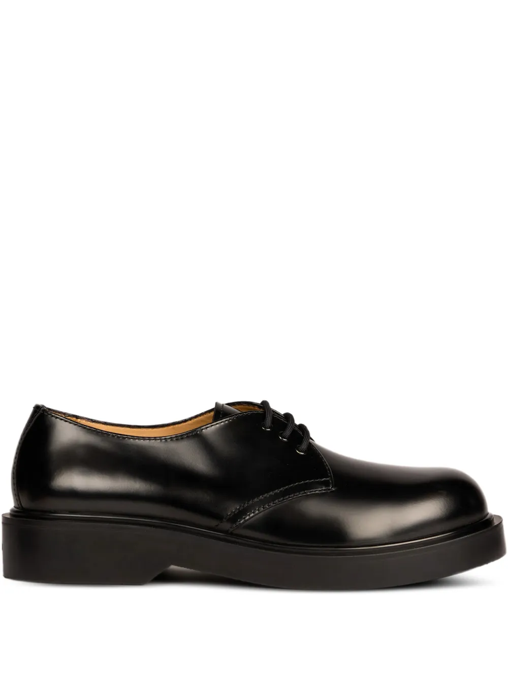 SANDRO round-toe leather derby shoes | Black | Image 1