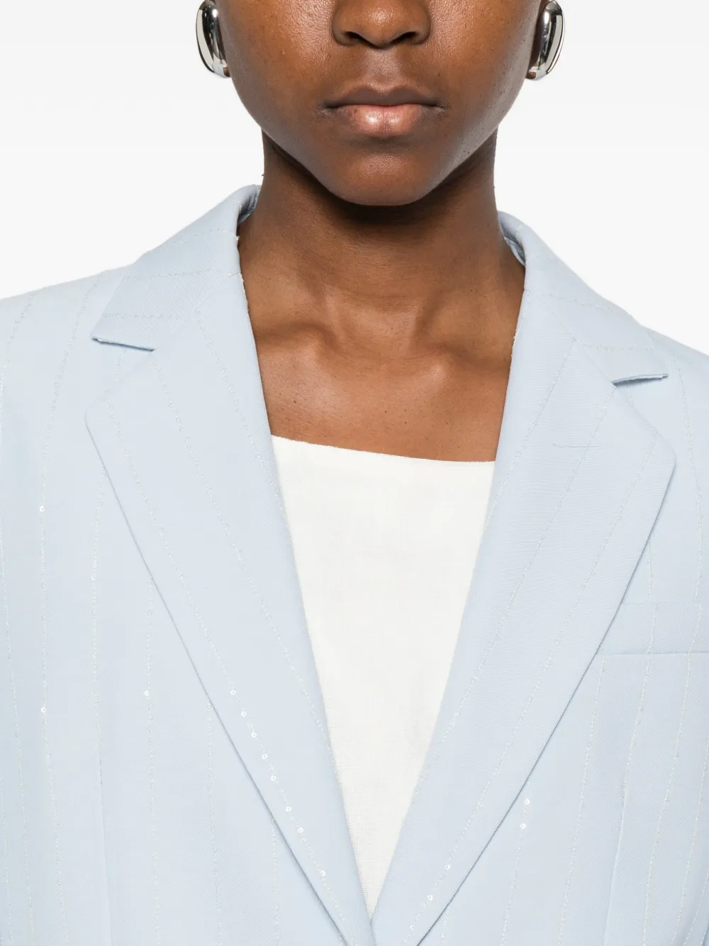 SANDRO Blazer met pailletten Blauw