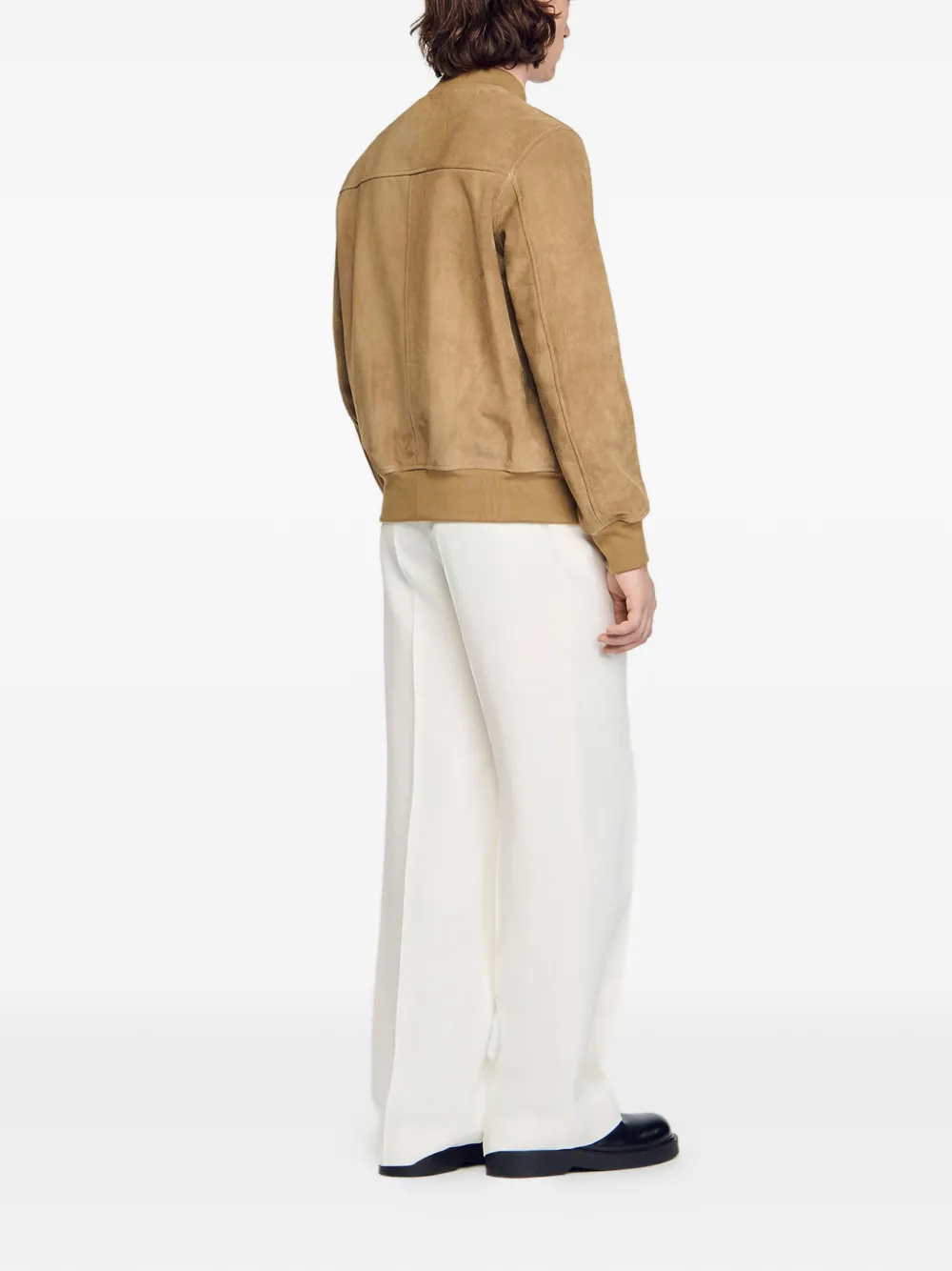  Sandro Zip-up Leather Jacket - Brown 