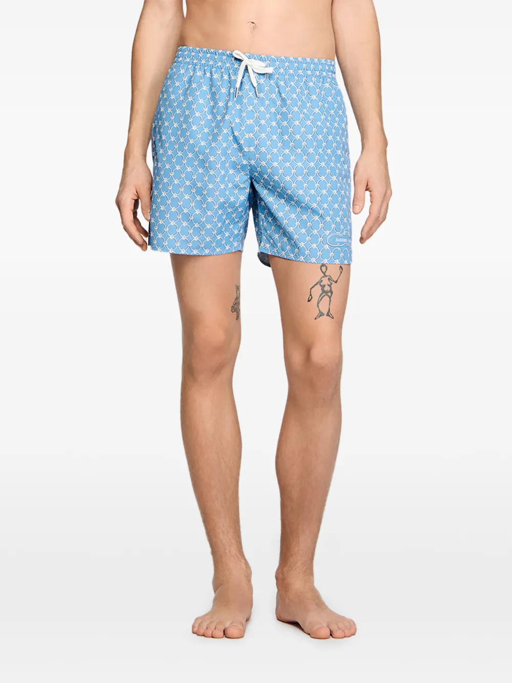 SANDRO Zwembroek met geometrische print Blauw