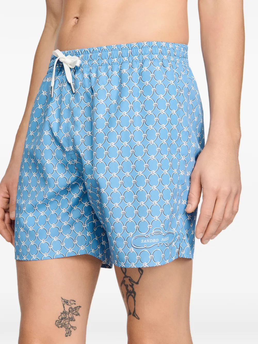 SANDRO Zwembroek met geometrische print Blauw