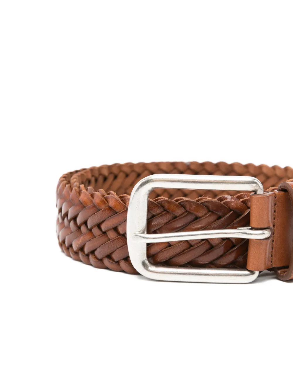  Sandro Braided Leather Belt - Brown 