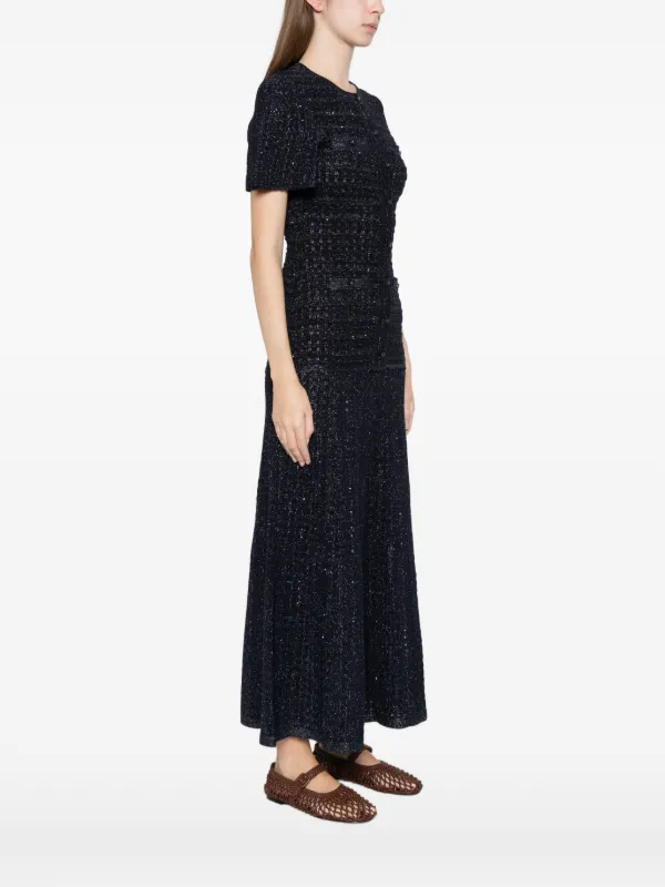 SANDRO Embellished Knitted Maxi Dress | Blue | FARFETCH SANDRO Embellished Knitted Maxi Dress | Blue | FARFETCH