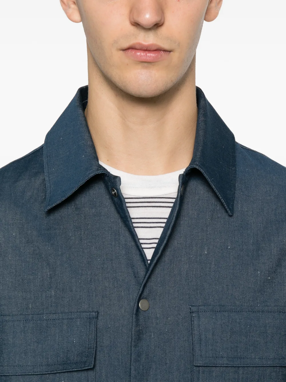 SANDRO Overhemd met lange mouwen en zak Blauw