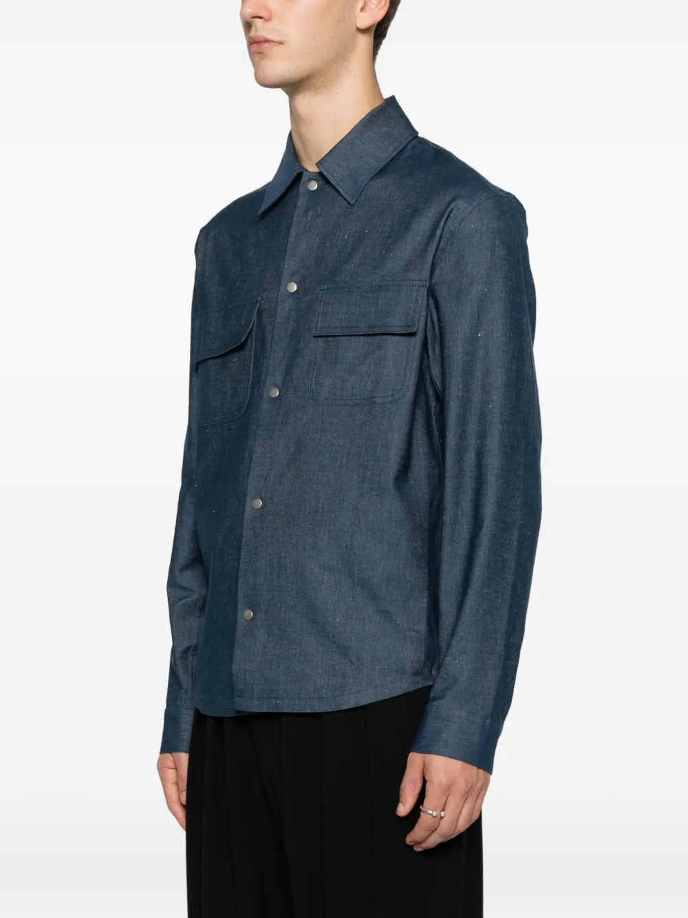  Sandro Pocket Long-sleeve Shirt - Blue 