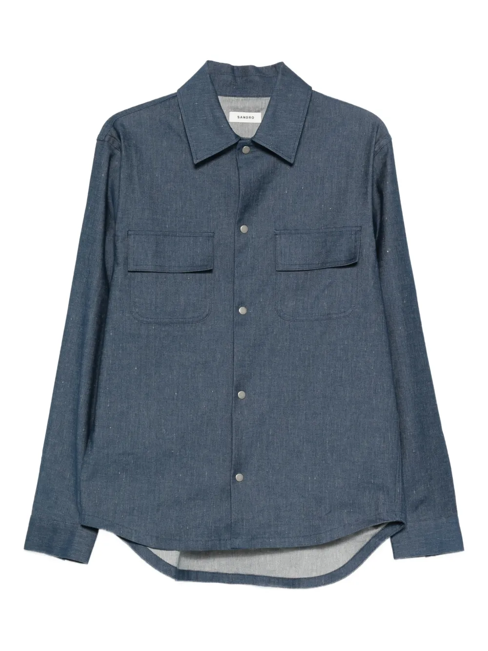 SANDRO Langärmeliges Hemd mit Brusttasche - Blau