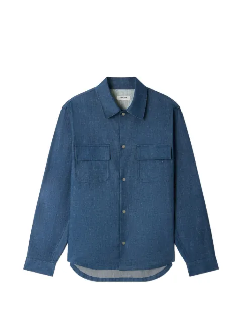 SANDRO denim-effect cotton and linen shirt