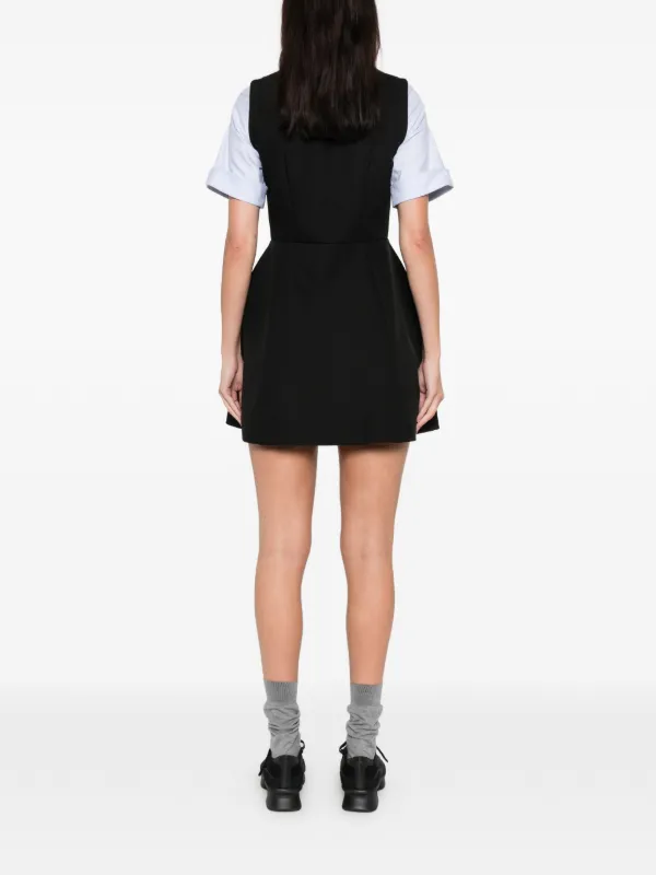 sandro black dress short Sandro Short knit dress with ruffle