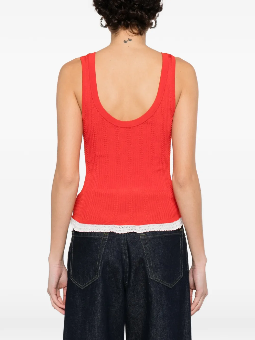 Lace Ribbed Top